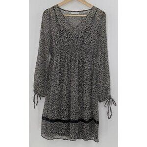 Motherhood‎ Maternity Black Floral Lined Chiffon Dress Boho See Measurements
